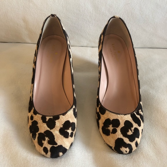 Kate Spade Amory Wedge, Leopard Calf Hair sz 7.5 - Picture 3 of 5